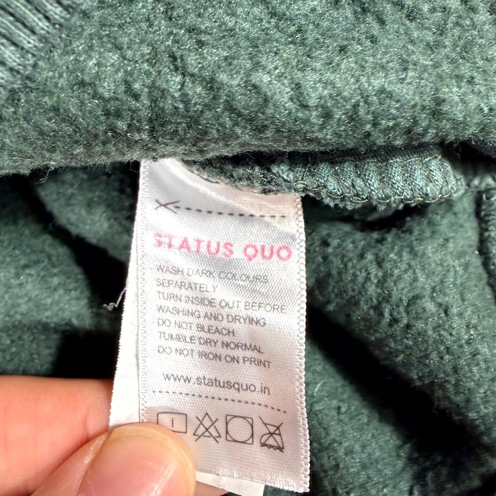 Status Quo Sweatshirt Men Large Green Graphic Explorer Pullover Outdoor Gorpcore - Picture 5 of 10